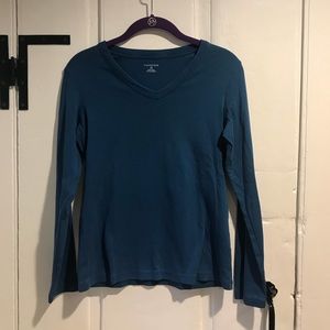 Lands’ End blue Women’s Long Sleeve V Neck